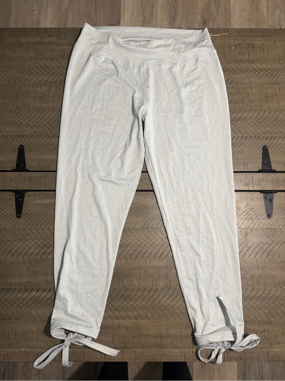 Simply Southern Light Gray Tie-Hem Leggings/Sweatpants